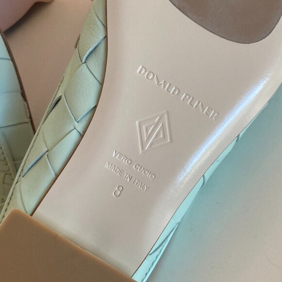 Donald J. Pliner Mint Green Woven Mules - Picture 2 of 2